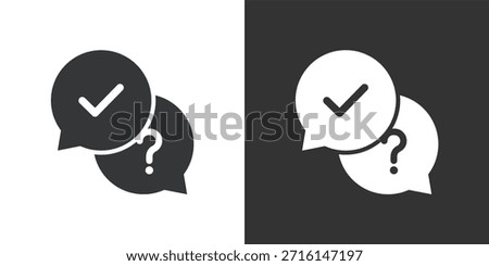 Questions and Answers icon. Solid glyph series icon