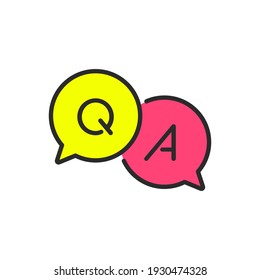 Icono de preguntas y respuestas con burbuja de voz.