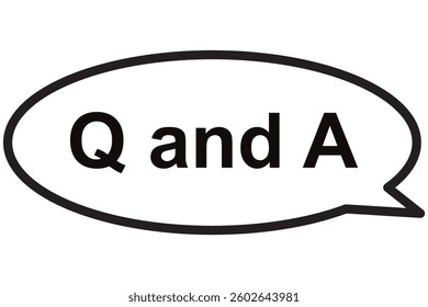 Questions and answers icon with speech bubble and q and a letters.  