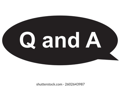 Questions and answers icon with speech bubble and q and a letters.  