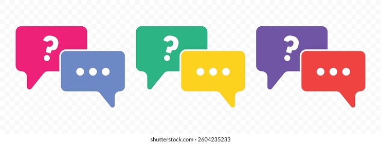 Questions and answers icon with speech bubble and q and a letters. Vector minimal trendy thin line illustration for frequently asked questions concepts in websites, social networks, business pages. 