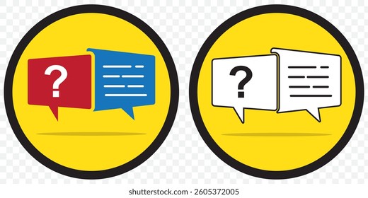 Questions and answers icon with speech bubble and Q and A letters. Vector minimal trendy thin line illustration for frequently asked questions concepts in websites, social networks, business pages.