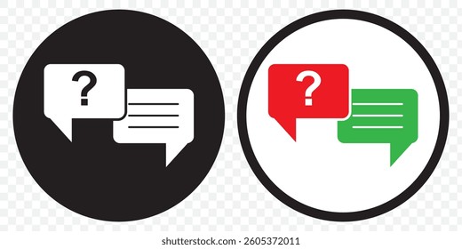 Questions and answers icon with speech bubble and Q and A letters. Vector minimal trendy thin line illustration for frequently asked questions concepts in websites, social networks, business pages.