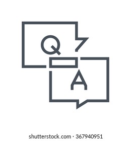 Questions and answers icon suitable for info graphics, websites and print media and  interfaces. Line vector icon.