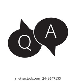 Questions and answers icon, template for graphic and web design. vector illustration