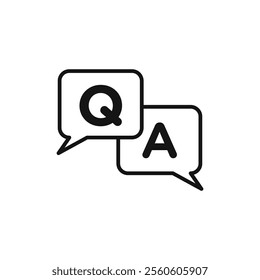 Questions and answers icon vector line logo art