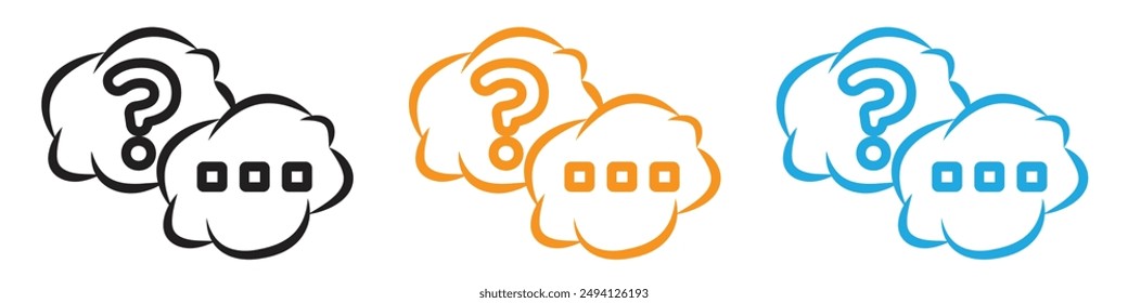Questions and answers icon vector logo set collection for web app ui