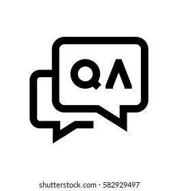 Questions and answers mini line, icon, background and graphic. The icon is black and white, linear  flat, vector, pixel perfect, minimal, suitable for web and print. 