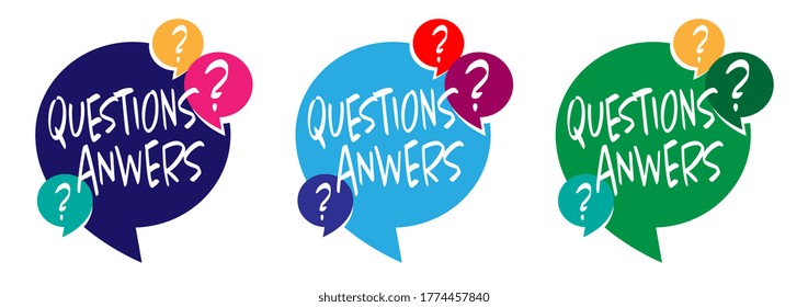 Questions answers on speech bubble