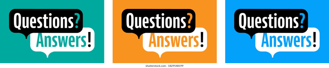Questions answers on speech bubble