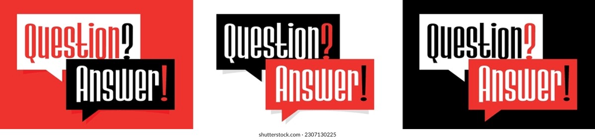 Questions Answers on speech bubble