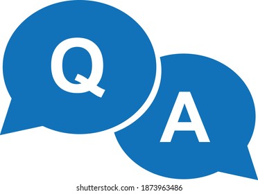 Fragen und Antworten oder Q und eine Rede Blasen Flaches Vektorsymbol für Apps und Websites Vector.