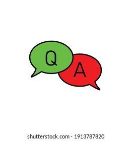 Questions and answers  speech bubble icon. Faq chat symbol