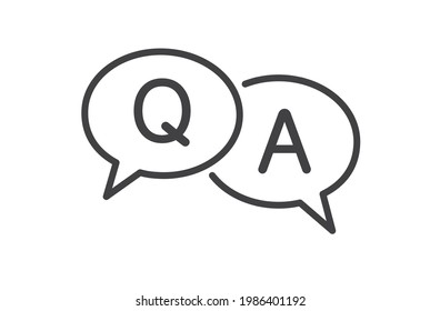 Questions and answers speech bubble icon. Q and A Sign on white background. Vector illustration