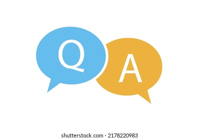 Questions and answers speech bubble icon. Q and A button on white background. Vector illustration