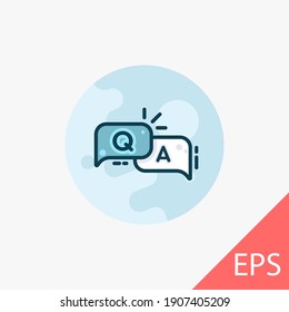 Questions - Answers. Vector modern line design illustration icon