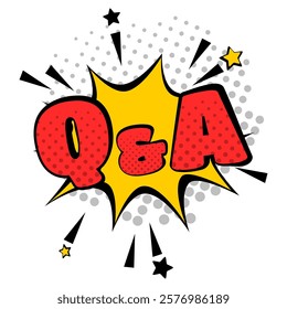 questions and answers, vector poster or banner, social media post, cartoon comics style