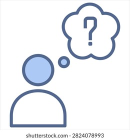 Questions Blue Icon Style Collection
