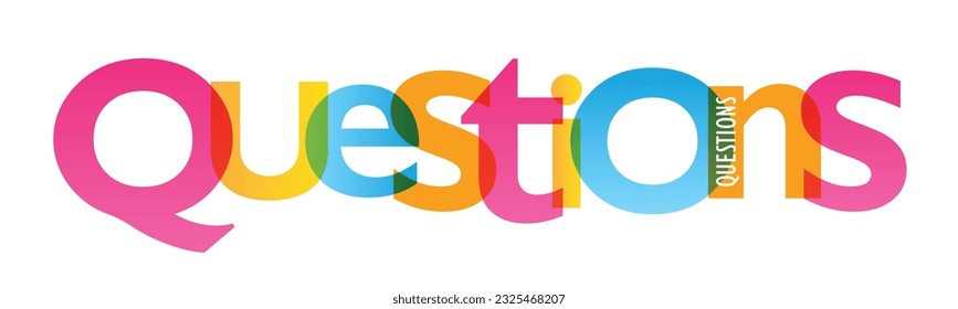 QUESTIONS colorful vector typography banner