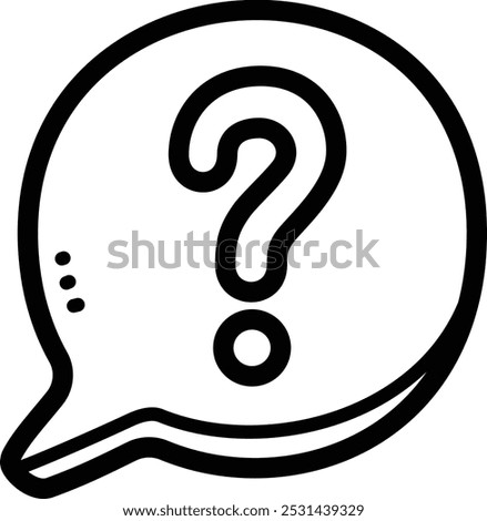 Questions doodle vector icon and illustration
