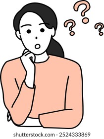 Questions and doubts Illustration of a young woman
