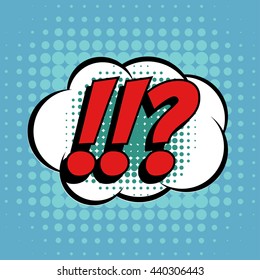 Fragen Ausruf markiert Comicbuch-Bubble-Text Retro-Stil