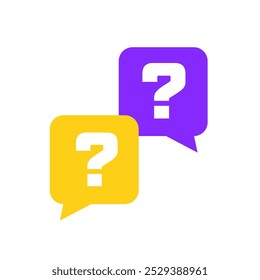 Questions icon for FAQ section or quiz illustration - vector isolated on white.