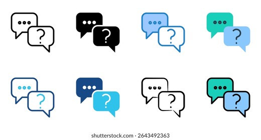 Questions icon set multiple style collection 
