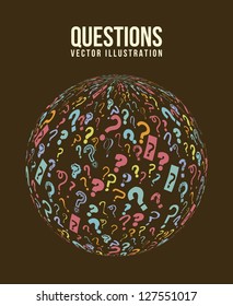 questions icons over brown background. vector illustration