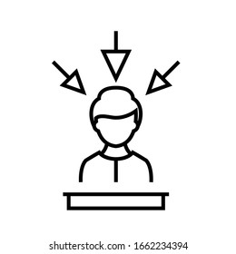 Icono de línea de preguntas, signo de concepto, ilustración de vector de esquema, símbolo lineal.