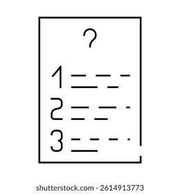 questions list line icon vector. questions list sign. isolated contour symbol black illustration