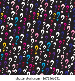 questions marks seamless pattern.abstract shapes seamless pattern for textile, fabric, wrapping,wallpaper