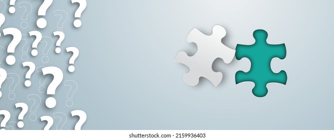 Questions Paper Puzzle Hole Gray Header