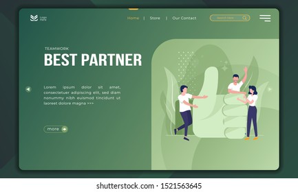 Questions and responses as teamwork on landing page template