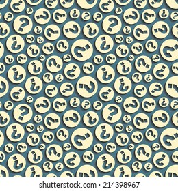 Questions. Seamless pattern. Vector illustration. Can be used for wallpaper, web page background, web banners. 