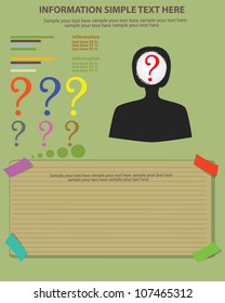Questions sign and blank paper,Vector