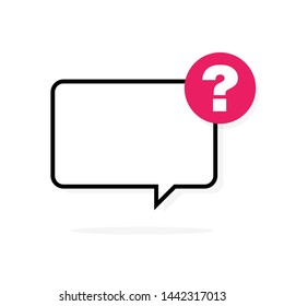 Questions sign. Chat shape speech bubble. Vector illustration.