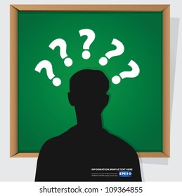 Questions sign on blackboard background,Vector
