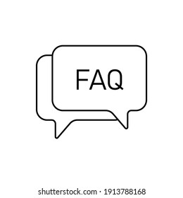 Questions Speech Bubble Icon. Faq Chat Vector Symbol