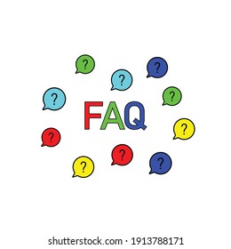 Questions speech bubble icon. Faq chat vector symbol