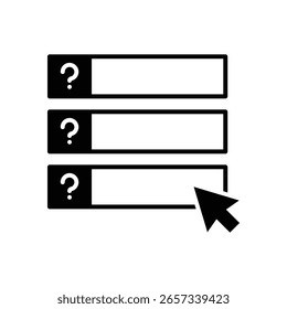 Perguntas Testes Online Exame Glifo Estilo Ícone Sólido Preto Silhueta Online Educação