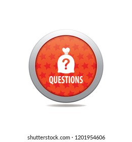 Questions vector button, web design element