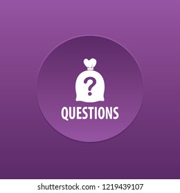 Questions vector button, web design element