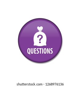 Questions vector button, web design element