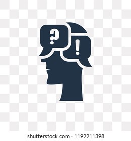 Questions vector icon isolated on transparent background, Questions transparency concept can be used web and mobile