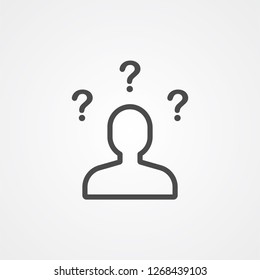 Questions vector icon sign symbol