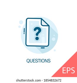 Questions. Vector modern flat line design illustration icons