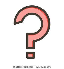 Questions Vector Thick Line Filled Colors Icon Design