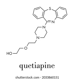 Quetiapine Antipsychotic Drug Molecule Skeletal Formula Stock Vector ...