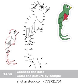 Quetzal. Dot to dot educational game for kids.